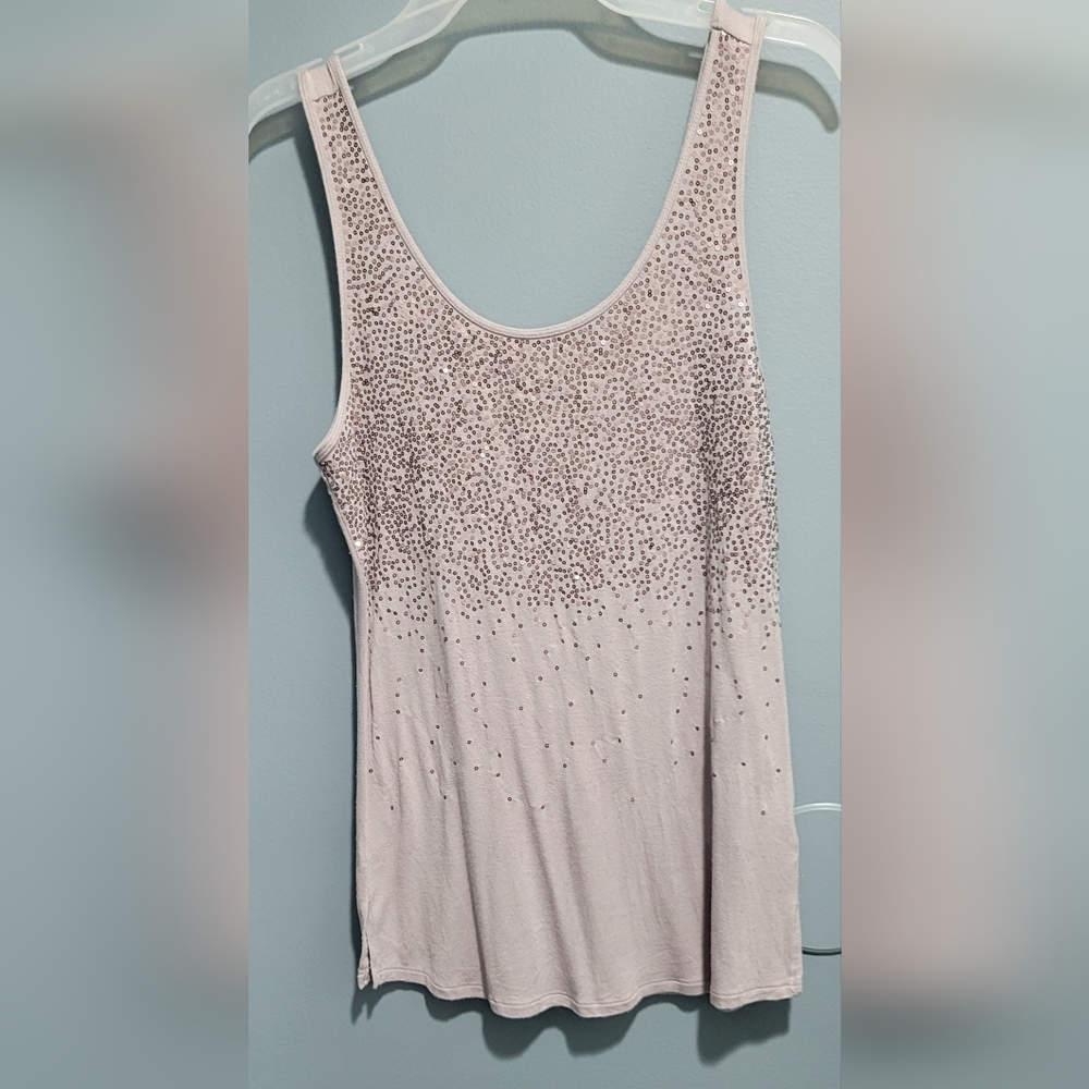 Maurice's Women's Beige Plum Sequin Tank Size Small Festive
